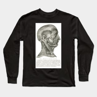 Muscles of the Face and Neck, 19th century illustration Long Sleeve T-Shirt